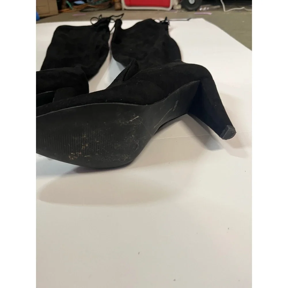 French Connection Womens Black Faux Suede Over The Knee Thigh High Boots Size 11
